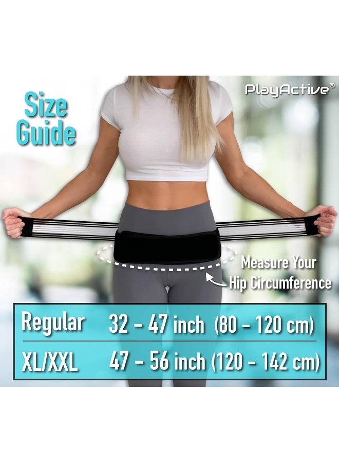 PlayActive Sacroiliac SI Joint Hip Belt - Breathable Anti-Slip Pelvic and Lower Back Support Brace for Men and Women - Pain Relief for Sciatica, Pelvis, Lumbar, Nerve and Leg Pain - Stabilizing Compression - Image 3